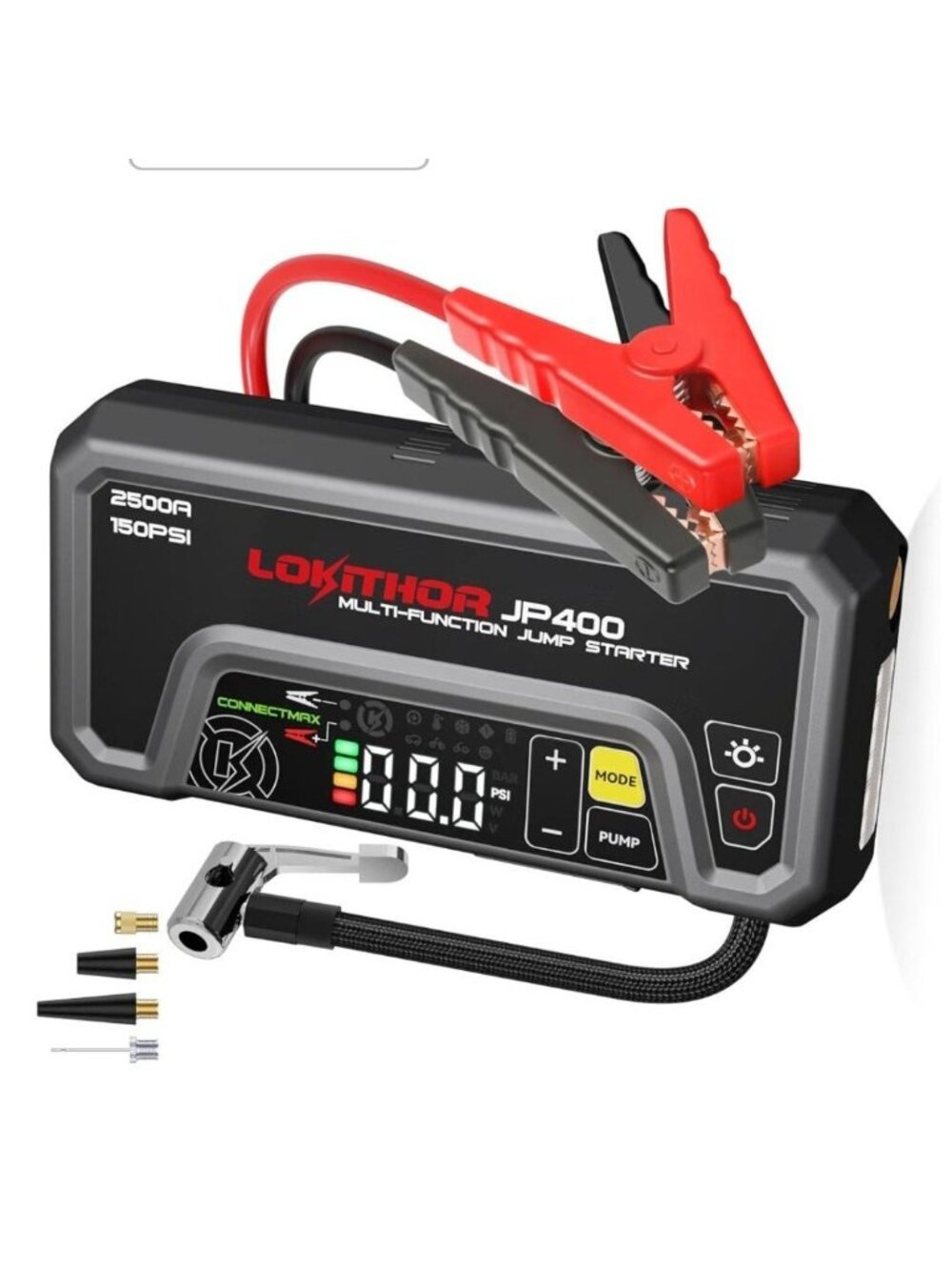 LOKITHOR JP400 Jump Starter w/Air Compressor-Multi-function-NEW